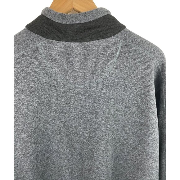 Land's End Mens Size XL (46-48) Gray/Black 1/4 Zip Long Sleeve Sweater - Picture 6 of 8